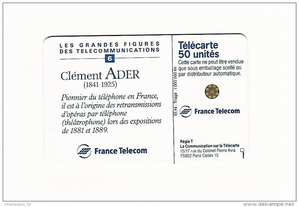 VARIÉTÉS FRANCE 03 / 94  F391A ADER 50 U  SC5 C + 8 N° TGE 50 UNITE  UTILISÉE C 4 3 0 4 8 3 0 0 - Varietà