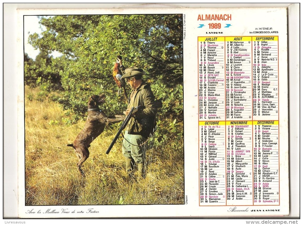 Almanach Des PTT De 1987 Département 86 Chasse Et Pêche - Grand Format : 1921-40