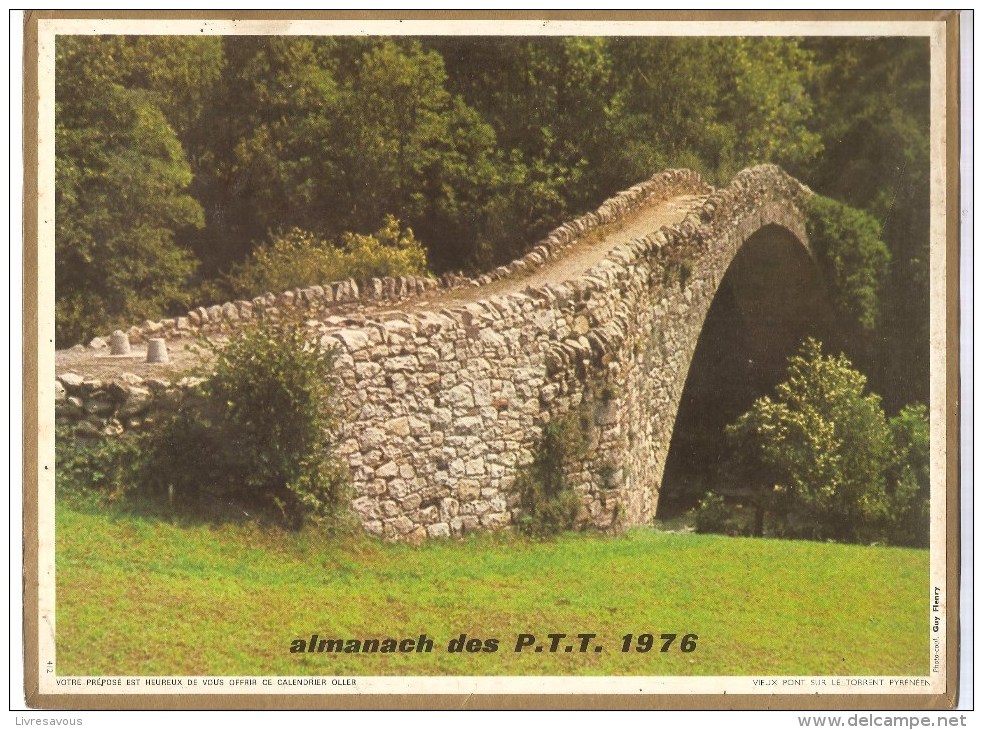 Almanach Des PTT De 1976 Département 86 La Biche Au Bois Vieux Pont Sur Le Torrent Pyrénéen - Grand Format : 1921-40