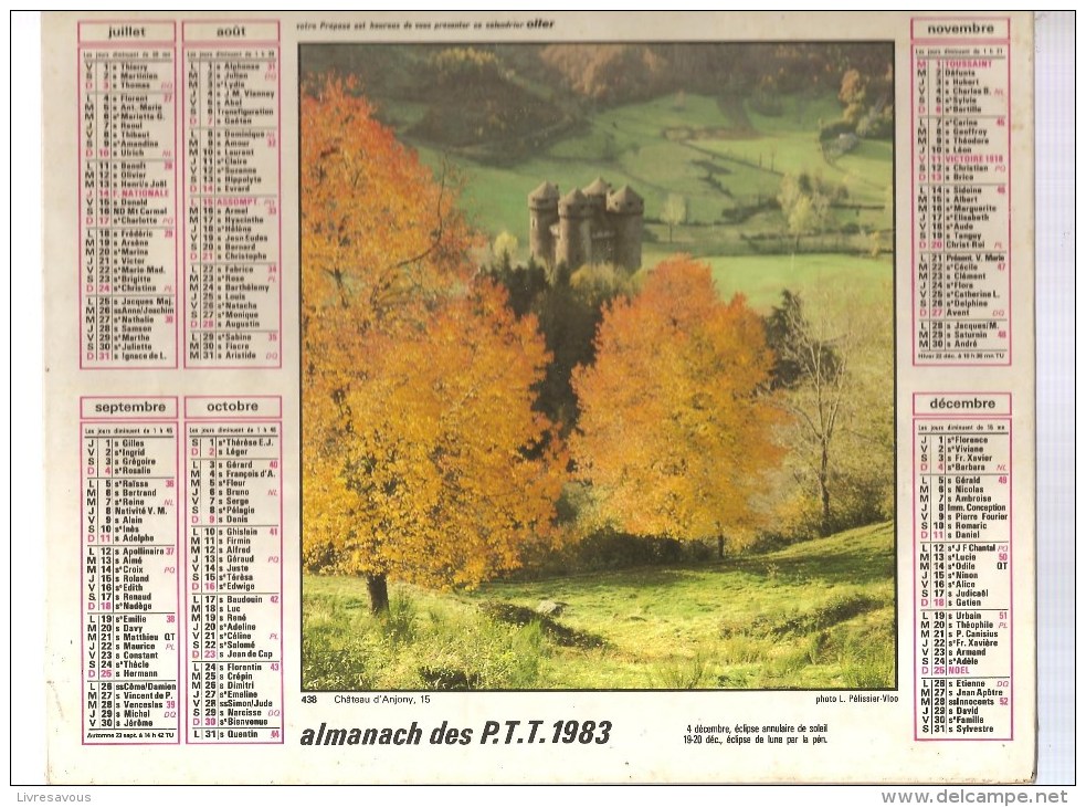 Almanach Des PTT De 1983 Département 86 Château D'Anjony (15) Beaufortin Villard Sur Doron (73) - Grand Format : 1921-40