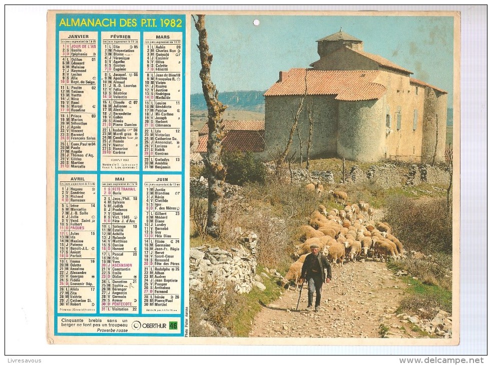 Almanach Des PTT De 1982 Département (92, 93,94) Berger Et La Névache Hautes-Alpes - Grand Format : 1921-40