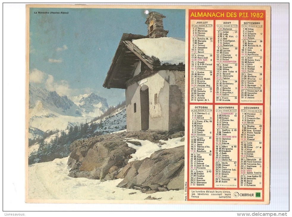 Almanach Des PTT De 1982 Département (92, 93,94) Berger Et La Névache Hautes-Alpes - Grand Format : 1921-40