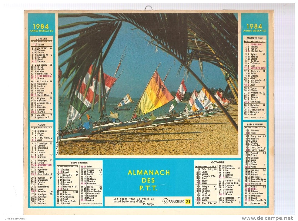 Almanach Des PTT De 1984 Département (78, 91,95) Les Antilles - Grand Format : 1921-40