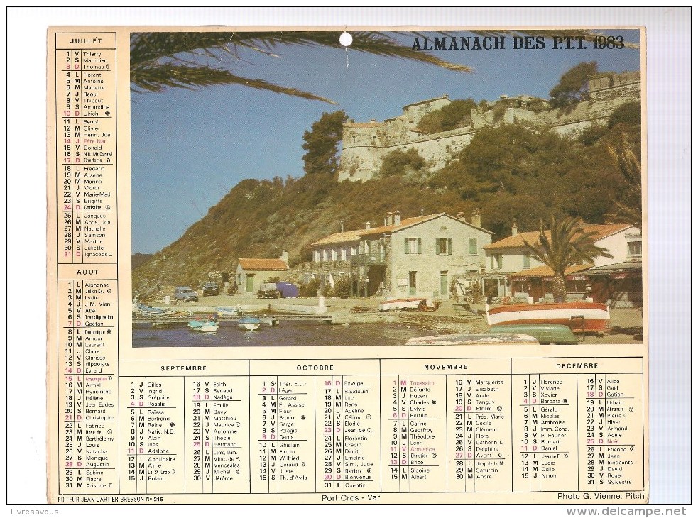 Almanach Des PTT De 1983 Département (92,93,94) Saint Tropez (Var) Port Cros (Var) - Grand Format : 1921-40