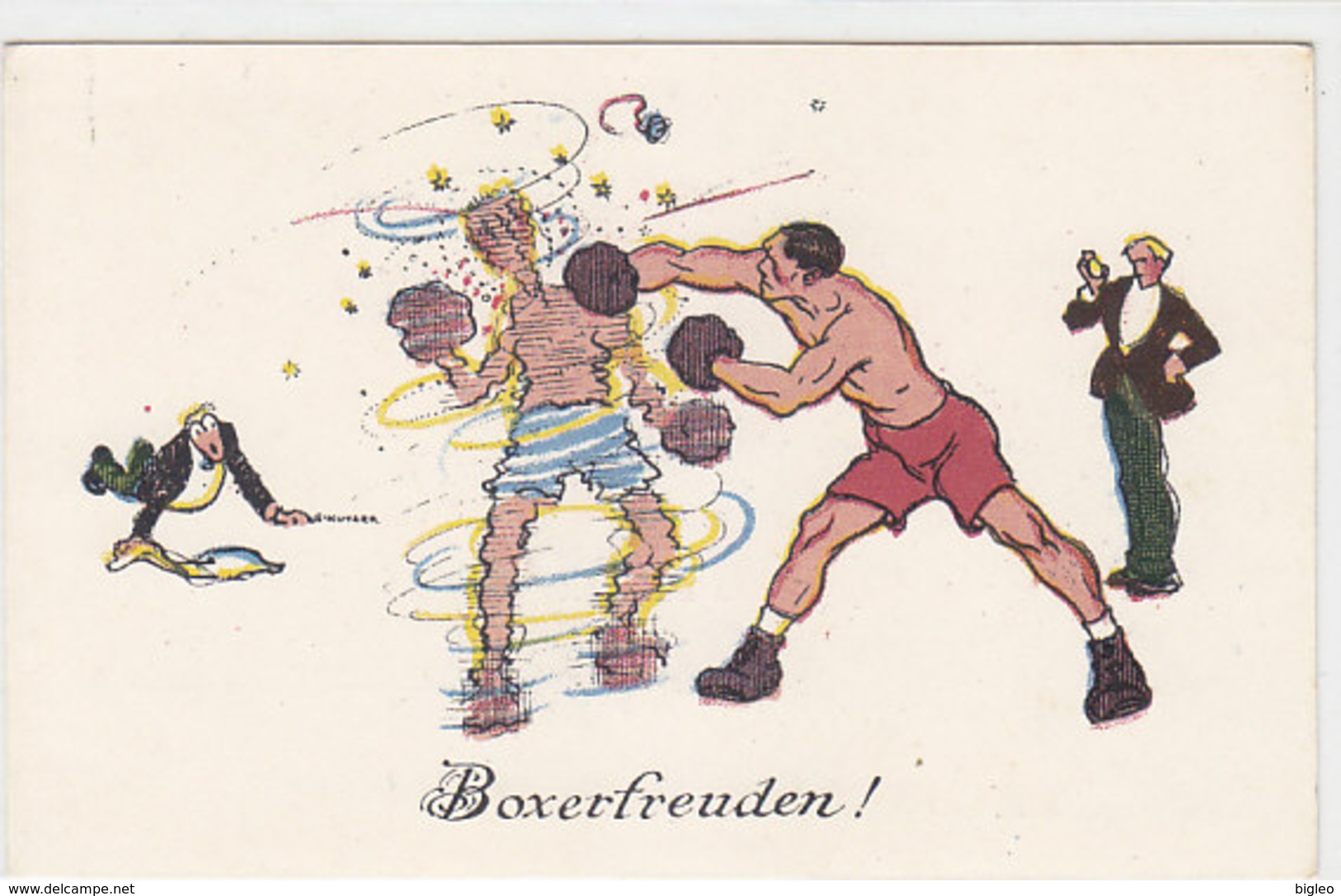 Boxfreuden - Ein Harter Schlag - Sign. Kutzer     (PA-5-130217) - Boxsport