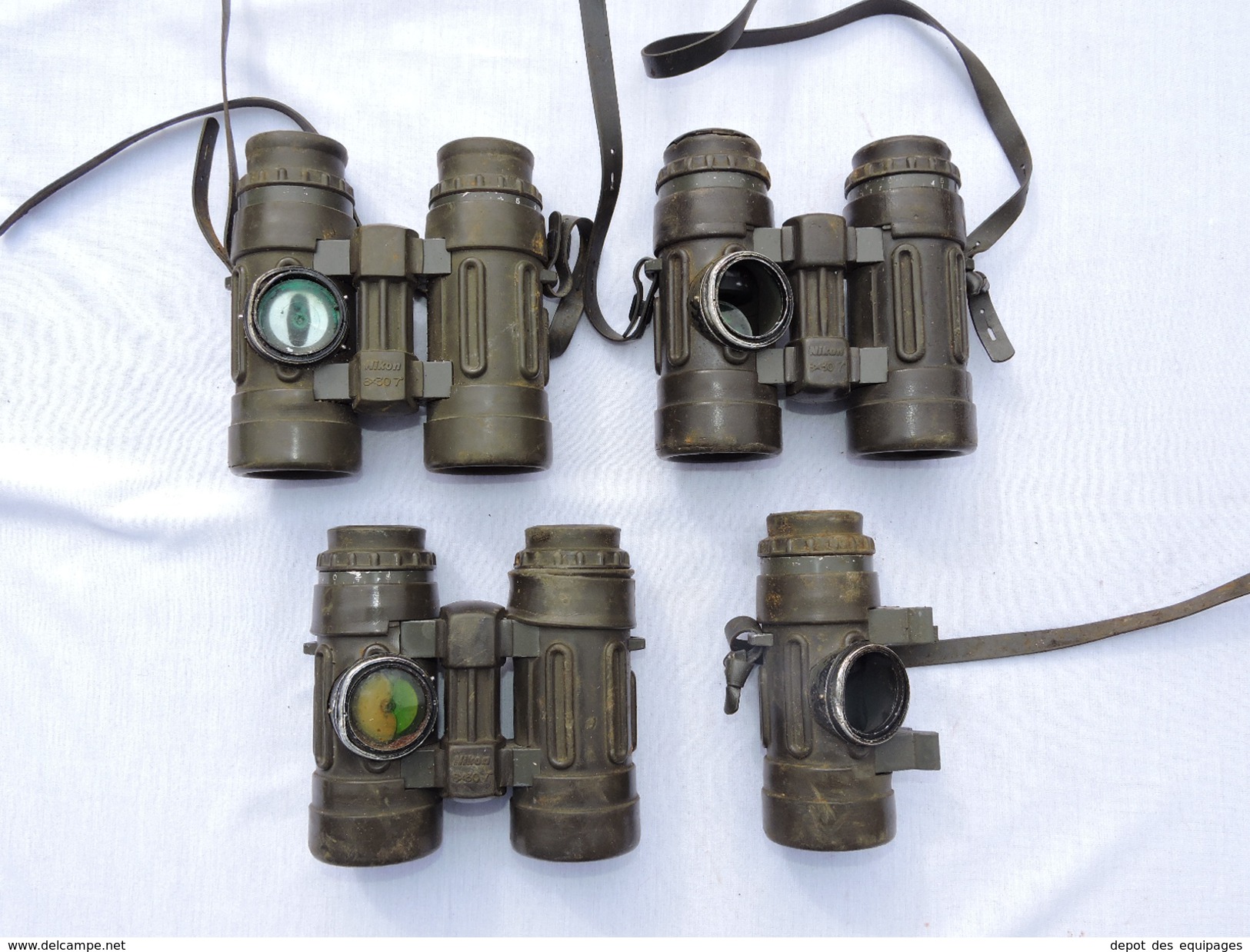 LOT 3 PAIRES JUMELLES NIKON 8  X 30 - COMMANDOS MARINE - Pour Pièces Ou à Restaurer - Optik