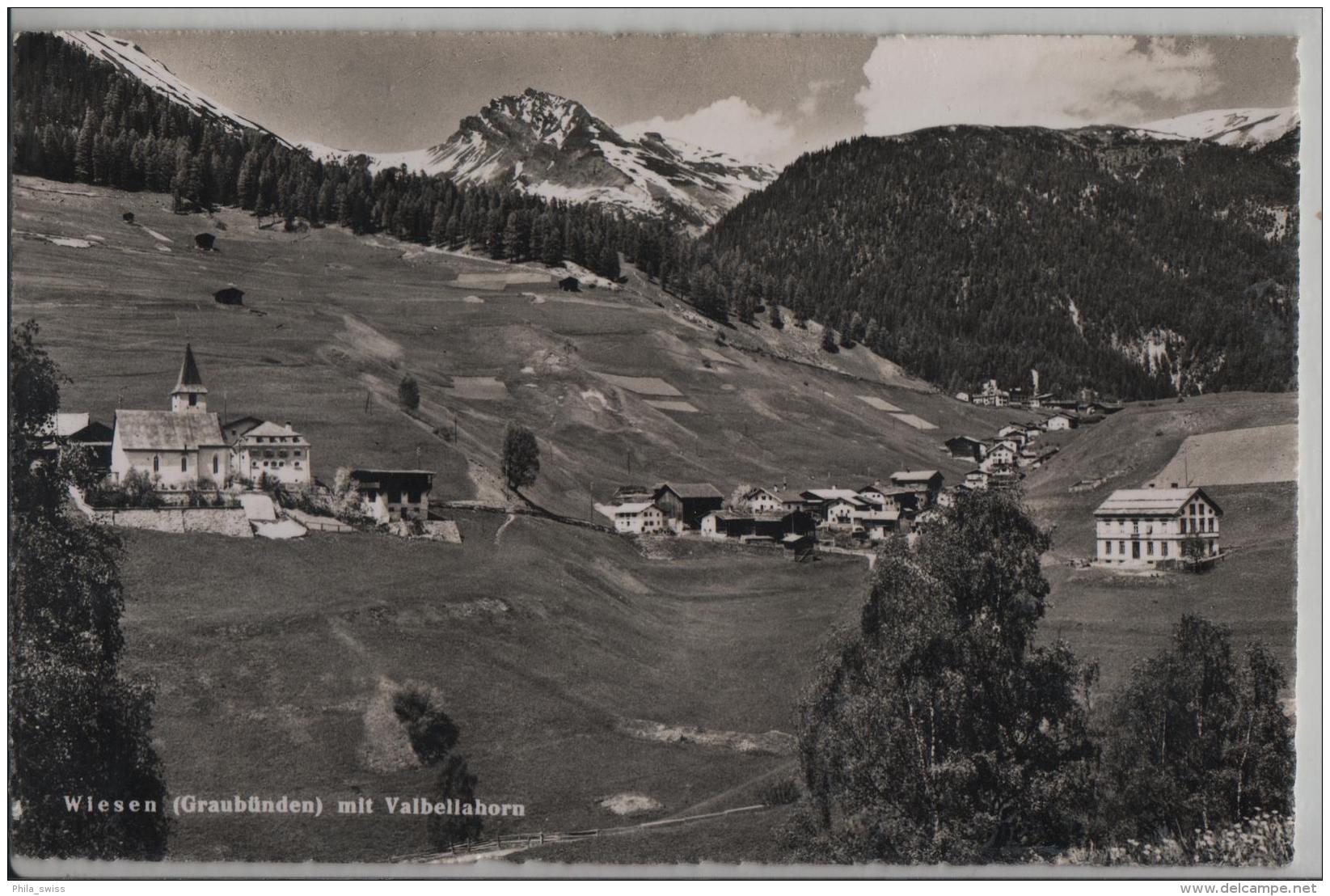 Wiesen (Graubünden) Mit Valbellahorn - Photo: Otto Furter No. 676 - Wiesen