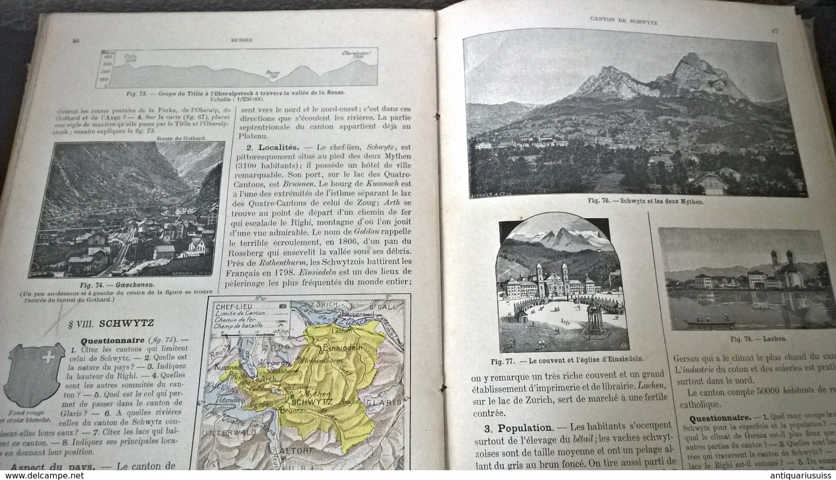 Manuel - Atlas - 1895 - Course de Geographie - W. Rosier - H. Schardt - M. Borel