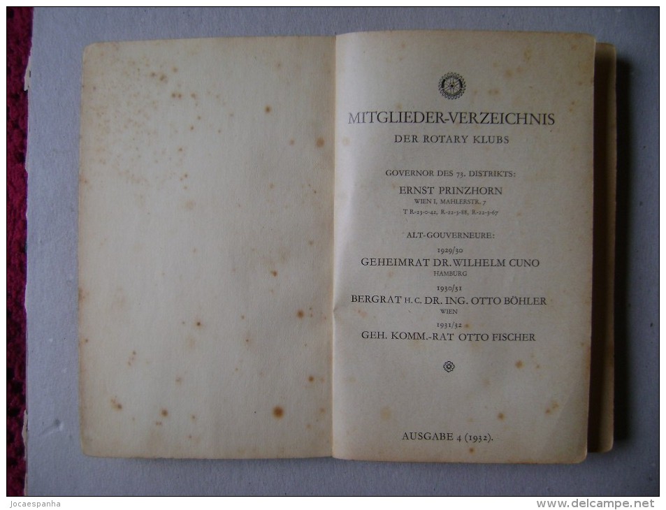 THE ROTARY CLUBS OF GERMANY AND AUSTRIA, ISSUE 1932, COMPLETE WITH THE 319 PAGES IN THE STATE - Catálogos