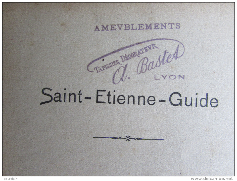 St Etienne Guide - Itinéraire Voies Ferrées - Plan - Tampon Ameublements Bastel - Turismo