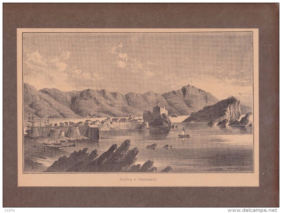 Budva - Budua_Montenegro_old Gravure_excerpt From Old Books_estratto Da Vecchio Libro Ca.1900 - Prints & Engravings