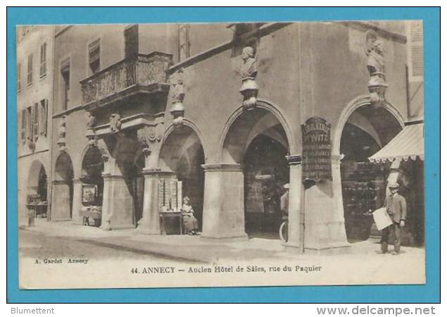 CPA 44  - Commerce Marchand De Cartes Postales Ancien Hôtel De Sâles Rue Du Paquier ANNECY 74 - Annecy