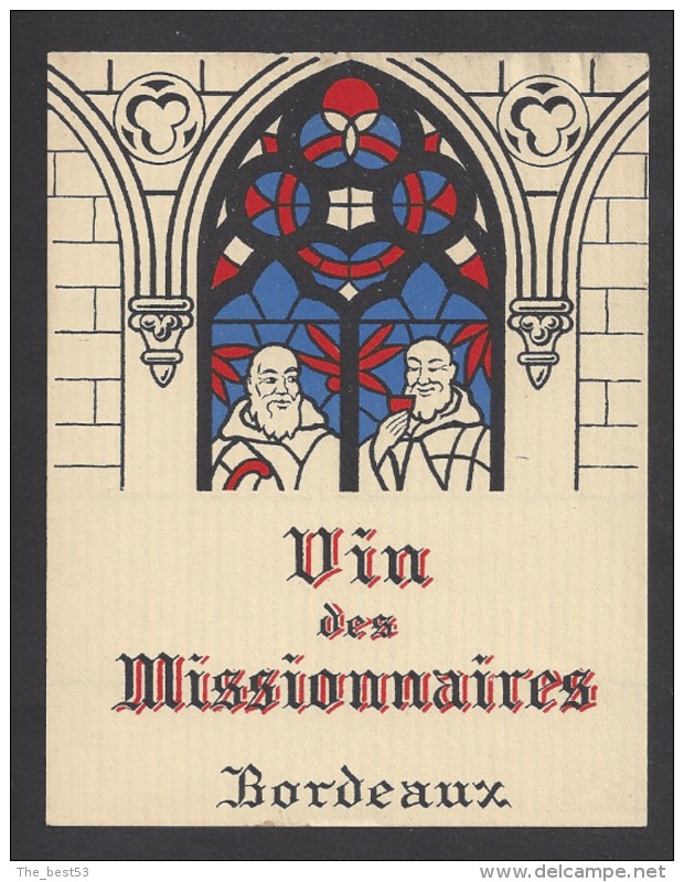 Etiquette De Vin Bordeaux  -  Vin Des Missionnaires  -  Thème Religion - Religiöses