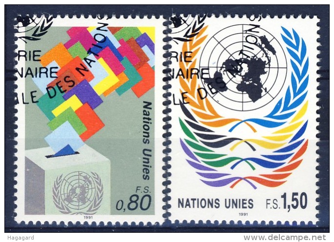 +UN Geneva 1991. Definitives. Michel 200-01. Cancelled - Oblitérés