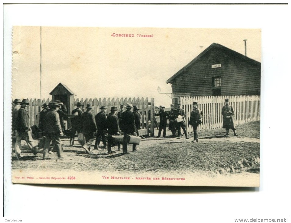 CP - CORCIEUX   (88) Vie Militaire Arrivee Des Reservistes - Corcieux