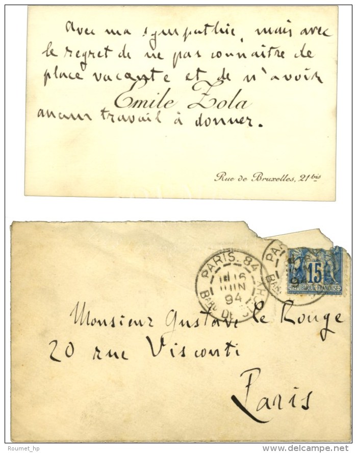 ZOLA Émile (1840-1902), écrivain. - Other & Unclassified