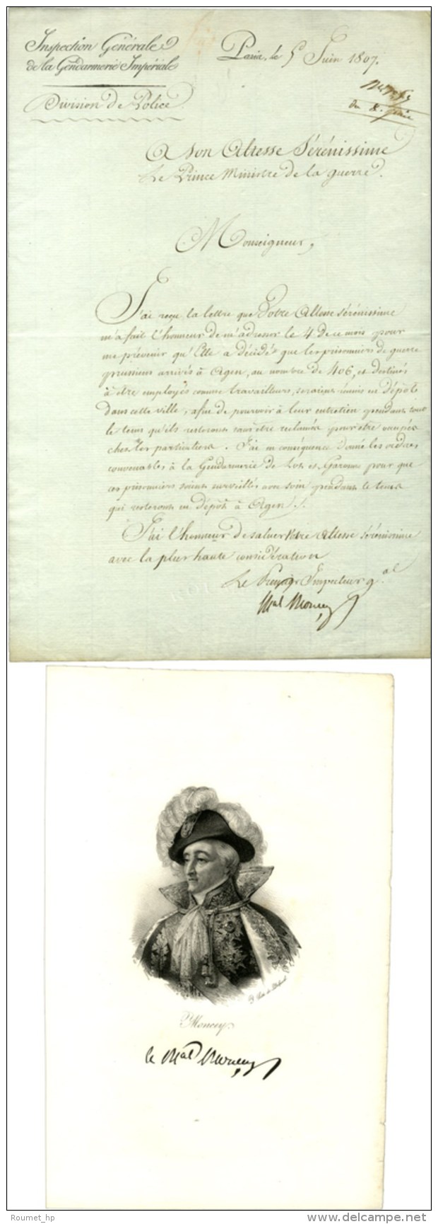 MONCEY Bon Adrien Jannot De (1754-1842), Maréchal D'Empire, Duc De Conégliano. - Andere & Zonder Classificatie