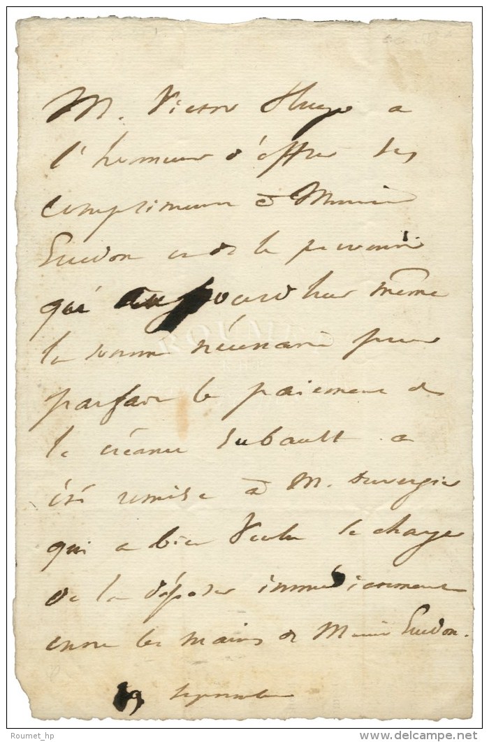 HUGO Victor (1802-1885), écrivain, Homme Politique, De L'Académie Française. - Andere & Zonder Classificatie