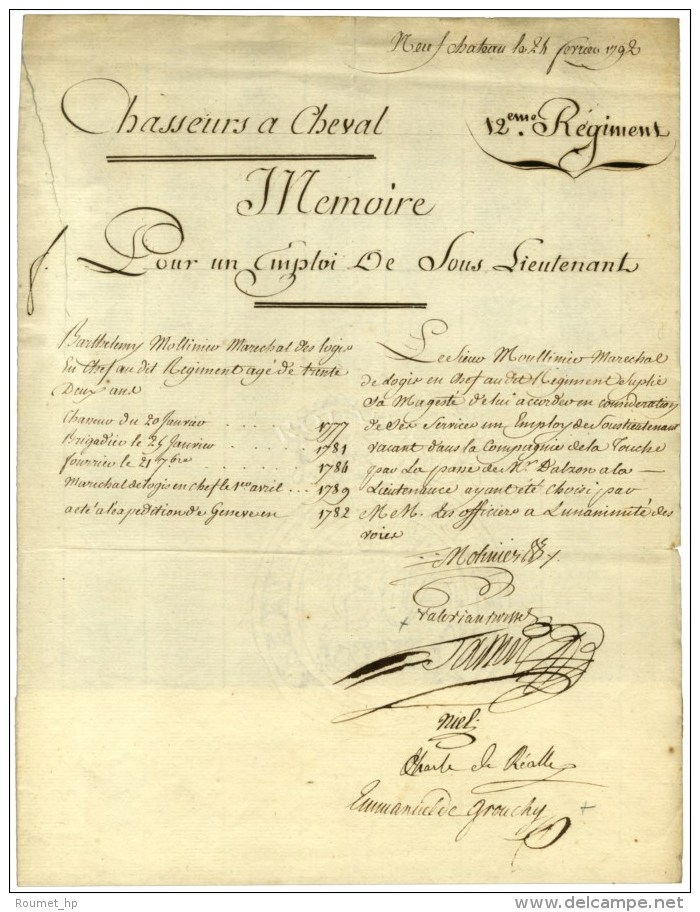 GROUCHY Emmanuel De (1766-1847), Maréchal D'Empire. - Andere & Zonder Classificatie