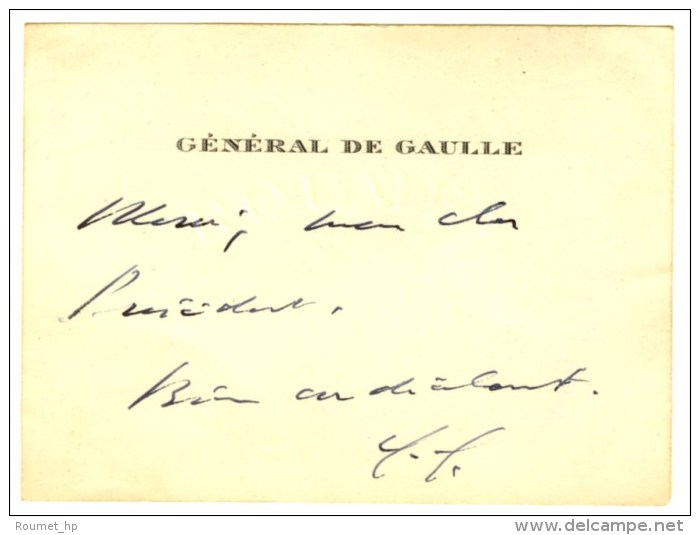 GAULLE Charles De (1890-1970), Général Et Homme D'État. - Andere & Zonder Classificatie
