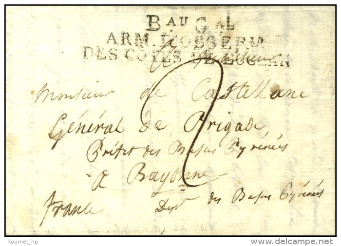 Bau Gal ARM. D'OBSERV / DES CÔTES DE L'OCEAN Sur Lettre Avec Texte Daté De Buitrago. 1808. - TB / SUP.... - Legerstempels (voor 1900)