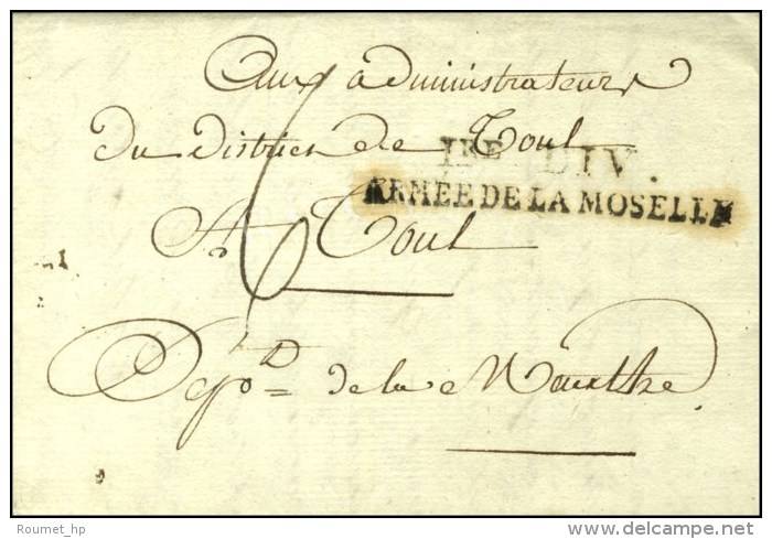 1re DIV / ARMEE DE LA MOSELLE Sur Lettre Avec Texte Daté De Trèves An 3. - SUP. - R. - Legerstempels (voor 1900)