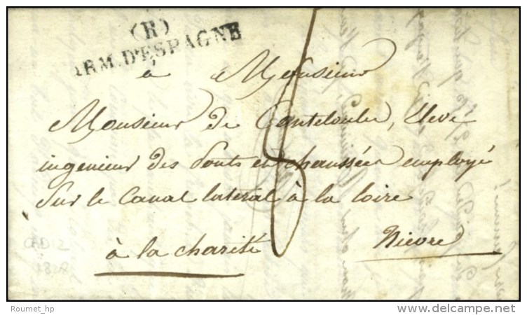 (R) / ARM. D'ESPAGNE Sur Lettre Avec Texte Daté De Cadix. 1828. - TB / SUP. - Legerstempels (voor 1900)