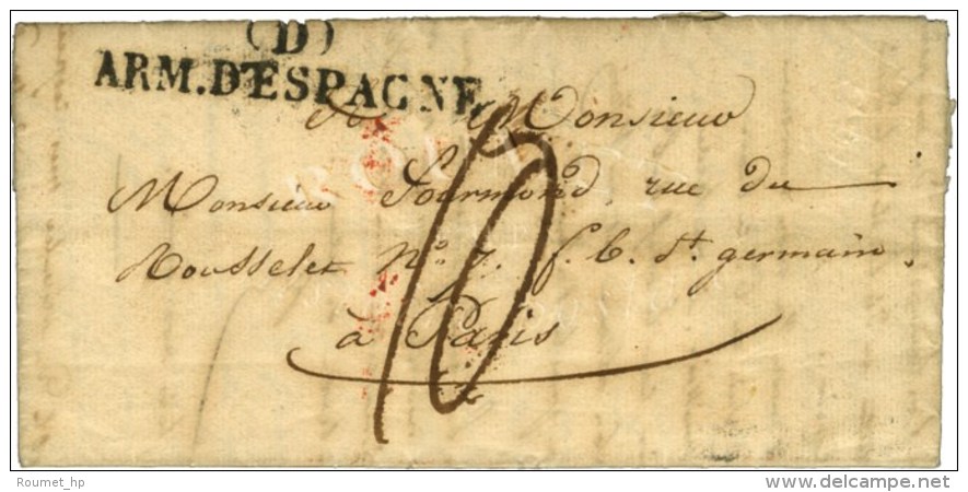 (D) / ARM. D'ESPAGNE Sur Lettre Avec Texte Daté De Pampelune. 1826. - SUP. - Legerstempels (voor 1900)