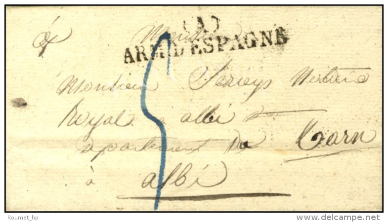 (A) / ARM. D'ESPAGNE Sur Lettre Avec Texte Daté De Barcelone. 1825. - SUP. - Legerstempels (voor 1900)