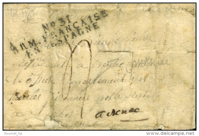 N° 31 / ARM. FRANCAISE / EN ESPAGNE Sur Lettre Avec Texte Daté De Pamplunne. 1811. - TB / SUP. - Legerstempels (voor 1900)