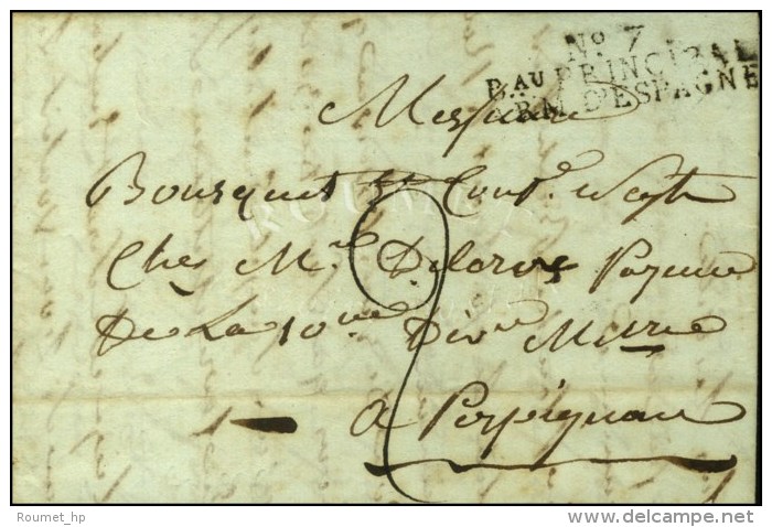 N° 7 / Bau PRINCIPAL / ARM D'ESPAGNE Sur Lettre Avec Texte Daté De Gironne. 1810. - TB / SUP. - Legerstempels (voor 1900)