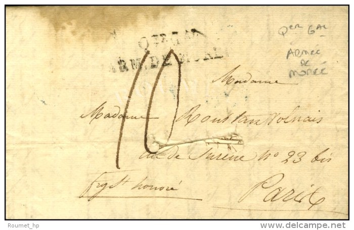 Qer Gal / ARM. DE MOREE Sur Lettre Avec Long Texte Daté De Nauplie Et Entailles De Purification. 1831. - TB.... - Legerstempels (voor 1900)