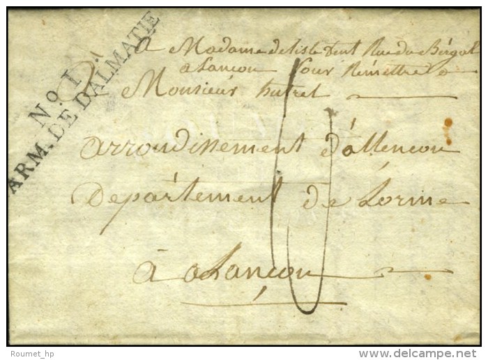 N° 1 / ARM. DE DALMATIE Sur Lettre Avec Texte Daté De Raguse Bouche De Catarau. 1806. - SUP. - R. - Legerstempels (voor 1900)