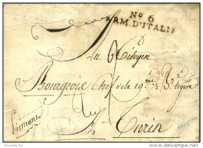 N° 6 / ARM. D'ITALIE Sur Lettre Avec Texte Daté De Rovigo Signé Du Général Moreau.... - Legerstempels (voor 1900)