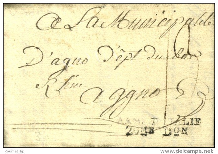 ARM. D'ITALIE / 20ME Don Sur Lettre Avec Texte Daté De Crémone. 1798. - TB / SUP. - Legerstempels (voor 1900)