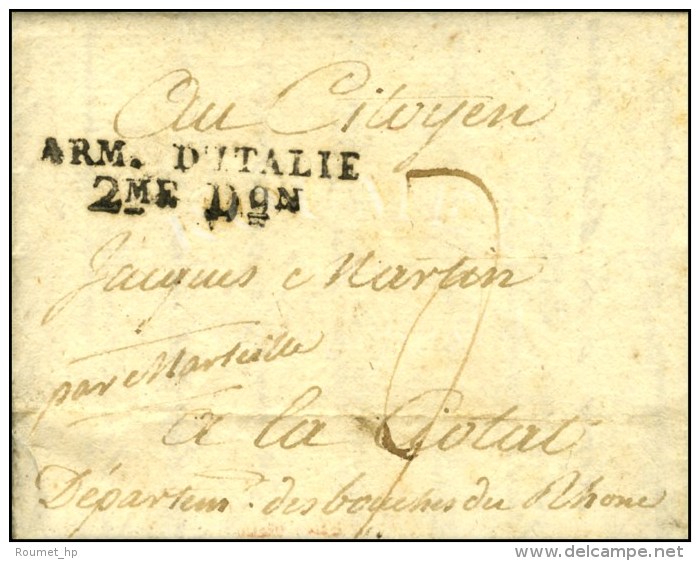 ARM. D'ITALIE / 2ME Don (27mm) Sur Lettre Avec Texte Daté De Vérone. 1797. - SUP. - Legerstempels (voor 1900)