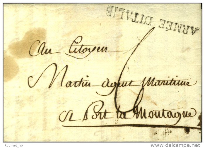 ARMEE D'ITALIE (55mm) Sur Lettre Avec Texte Daté De Nice Adressée à Port La Montagne (NR De... - Legerstempels (voor 1900)