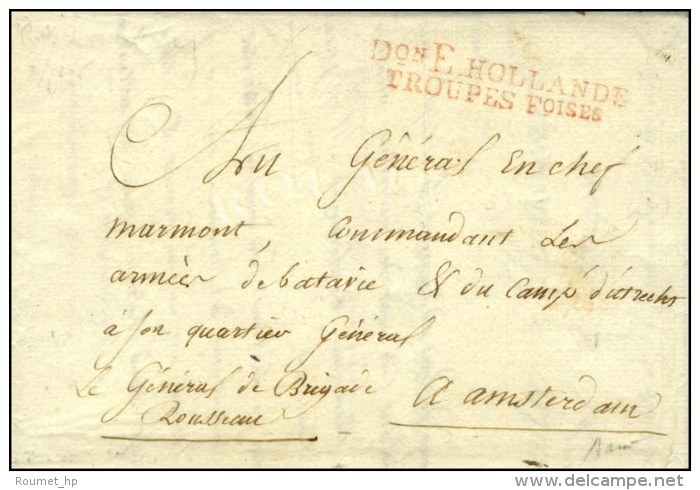 Don E HOLLANDE / TROUPES Foises Rouge Sur Lettre En Franchise Avec Paraphe Du Général De Brigade... - Legerstempels (voor 1900)