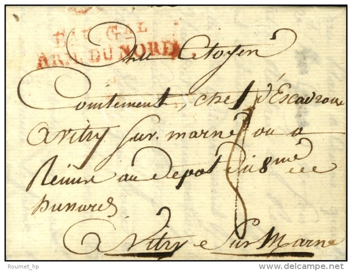 Bau Gal / ARM. DU NORD Rouge Sur Lettre Avec Texte Daté D'Arnhem An 3. - TB / SUP. - Legerstempels (voor 1900)