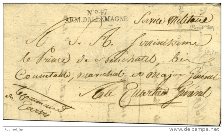 N° 47 / ARM. D'ALLEMAGNE Sur Lettre Avec Contreseing Du '' Gouverneur De Tarvis '' Et Texte Daté De La... - Legerstempels (voor 1900)