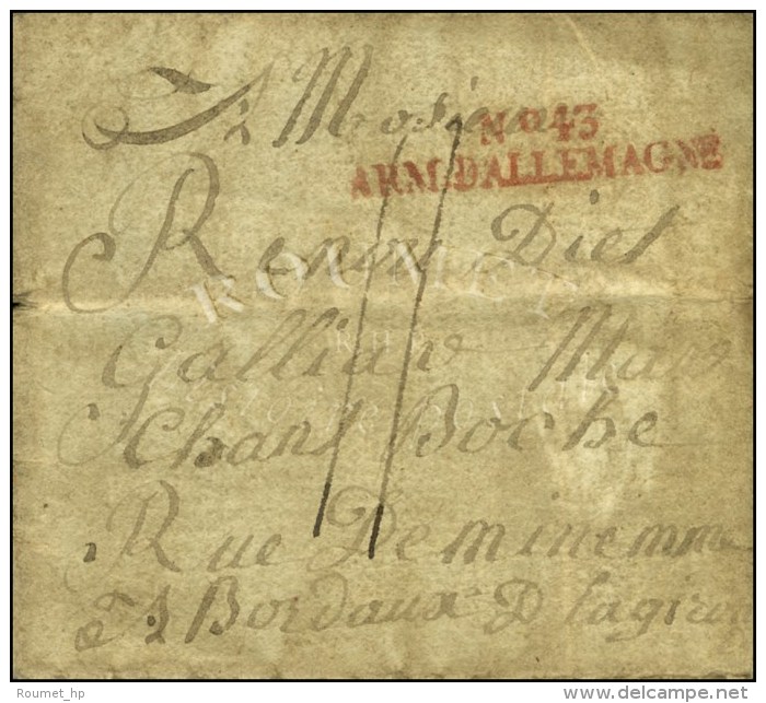 N° 43 / ARM. D'ALLEMAGNE Rouge Sur Lettre Avec Texte Daté D'Hanovre. 1812. - TB / SUP. - Legerstempels (voor 1900)