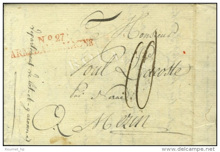 N° 27 / ARM. D'ALLEMAGNE Rouge Sur Lettre Avec Texte Daté De Sirling. 1809. - TB / SUP. - Legerstempels (voor 1900)