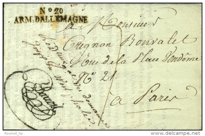 N° 20 / ARM. D'ALLEMAGNE Sur Lettre Avec Texte Imprimé Daté 1813. Au Recto Paraphe ' Le Directeur... - Legerstempels (voor 1900)