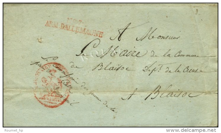 N° 7 / ARM. D'ALLEMAGNE Rouge Sur Lettre Avec Texte Daté De Gratz Adressée En Franchise à... - Legerstempels (voor 1900)