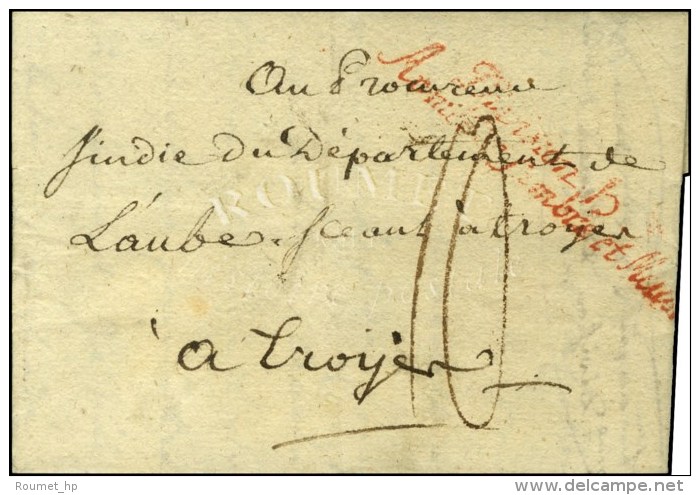 ' Division H / Armée Sambre Et Meuse ' Rouge Sur Lettre Avec Texte Daté '' Du Cantonnement Du Village... - Legerstempels (voor 1900)