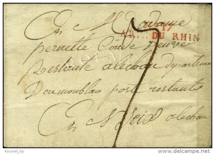 N° 17 / ARM. DU RHIN Rouge Sur Lettre Avec Texte Daté De Geglesen. 1809. - TB / SUP. - Legerstempels (voor 1900)