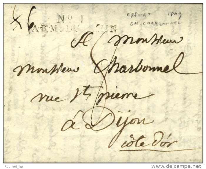N° 1 / ARM. DU RHIN Sur Lettre Avec Long Texte Daté D'Erfurth Signé Du Général... - Legerstempels (voor 1900)