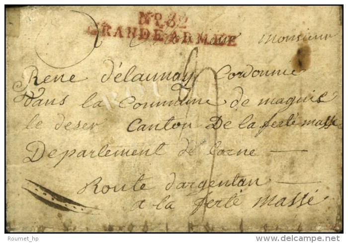 N° 82 / GRANDE ARMÉE Rouge Sur Lettre Avec Texte Daté De Stralsund Le 10 Octobre 1808. - TB /... - Legerstempels (voor 1900)