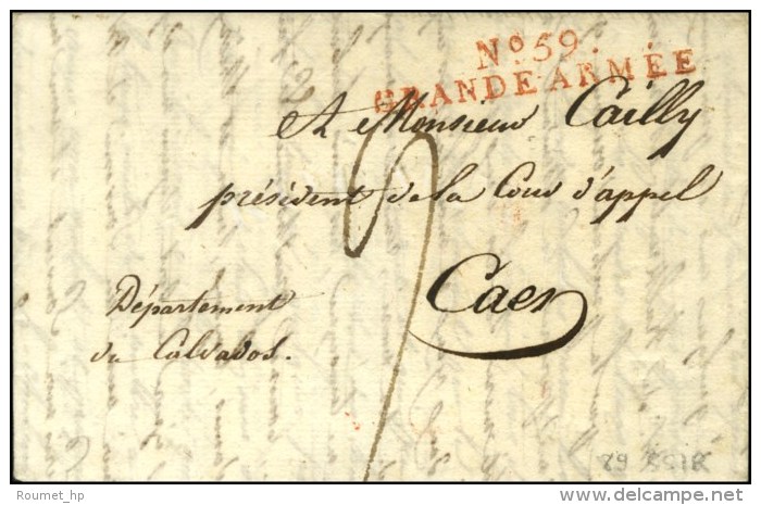 N° 59 / GRANDE ARMÉE Rouge Sur Lettre Avec Texte Daté De Dantzig Le 1 Septembre 1807. - SUP. - R.... - Legerstempels (voor 1900)