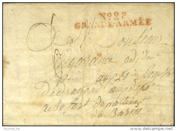 N° 28 / GRANDE ARMÉE Rouge Sur Lettre Avec Texte Daté 1807. - TB / SUP. - Legerstempels (voor 1900)